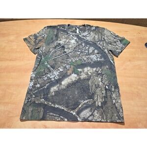 Code Five Mens Realtree APX Camo T-Shirt Large Brown Green Cotton Hunting Tee